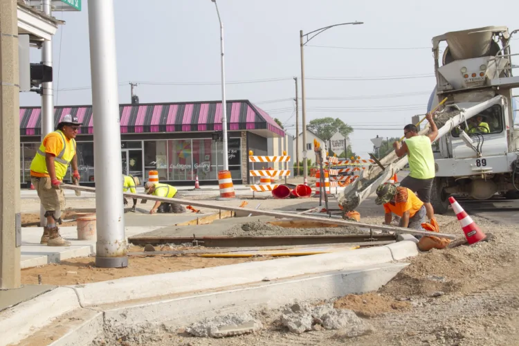 Watch for wet concrete